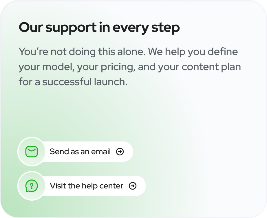 Our support in every step - Get help whenever you need it.